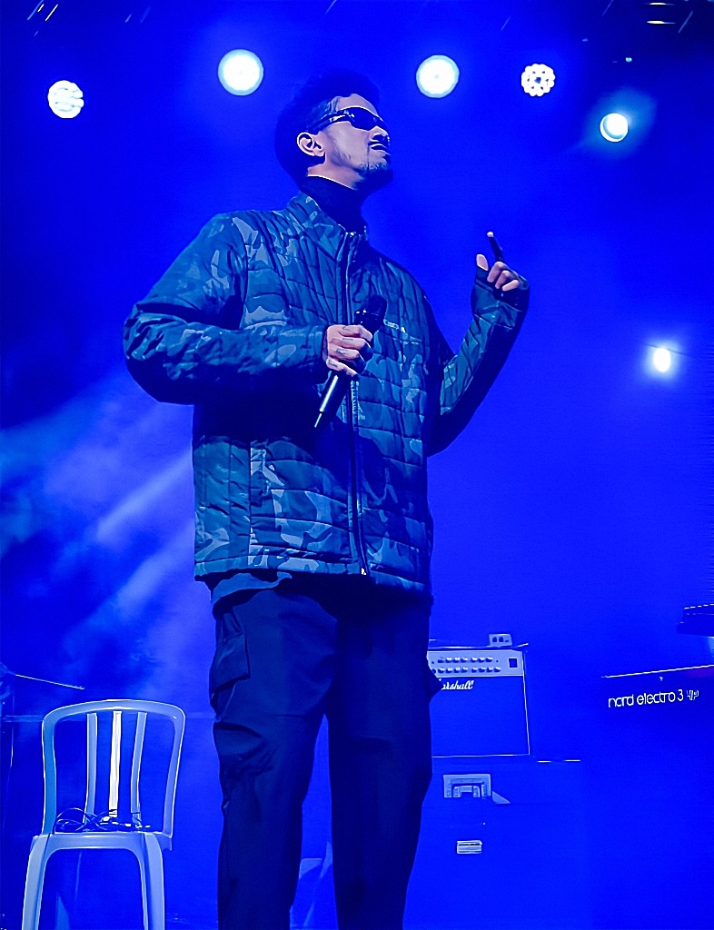 Cantor no palco